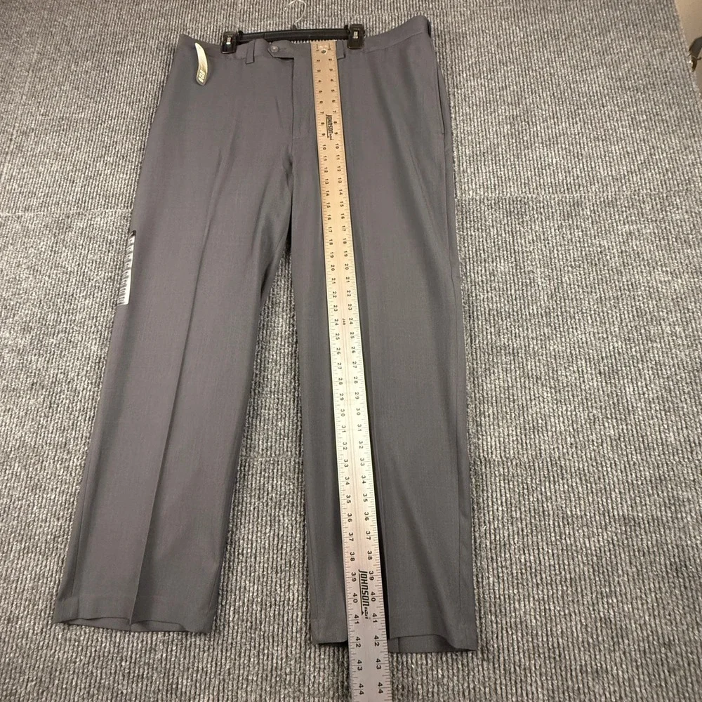 Haggar Mens 42x30 E-Clo Smart Fiber Dress Pants Medium Grey Repreve NWT
